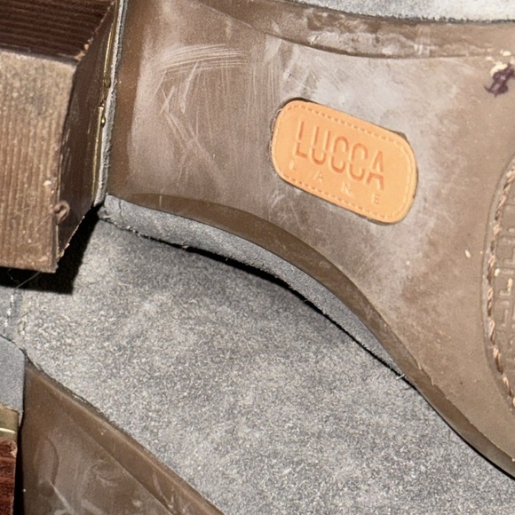 Lucca Lane Jadia Ankle Boots Grey Suede Leather size 8 M - Picture 7 of 13